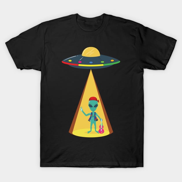 'Hippie Alien Peace Sign' Awesome 70s Vintage T-Shirt by ourwackyhome